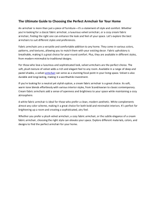 How to Choose the Best Armchair for Your Living Space