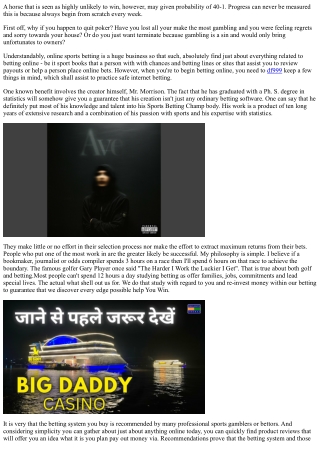 The Untold Truths Of Horse Race Betting