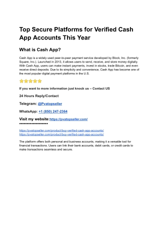 Top Secure Platforms for Verified Cash App Accounts This Year