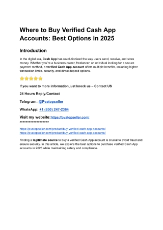 Where to Buy Verified Cash App Accounts_ Best Options in 2025