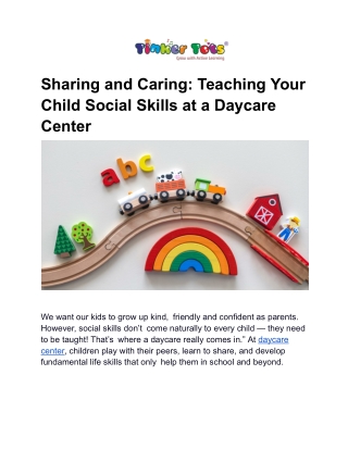 Sharing and Caring_ Teaching Your Child Social Skills at a Daycare Center