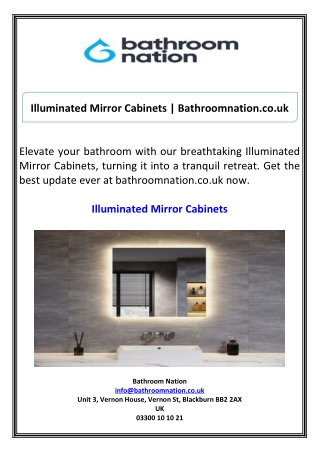 Illuminated Mirror Cabinets Bathroomnation.co.uk