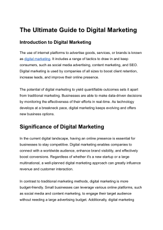 The Ultimate Guide to Digital Marketing