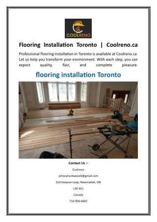 Flooring Installation Toronto  Coolreno.ca
