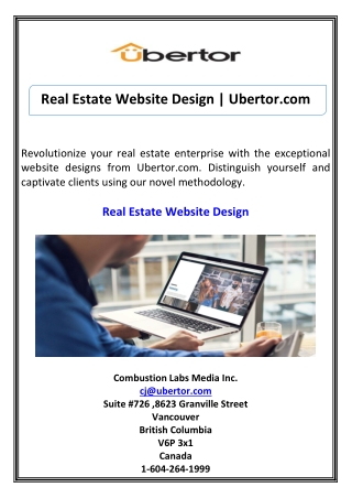 Real Estate Website Design Ubertor.com