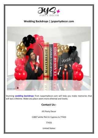 Wedding Backdrops  jyspartydecor.com