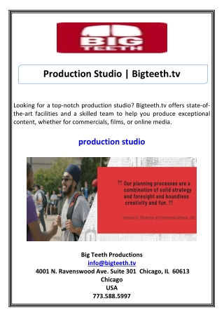 Production Studio Bigteeth.tv