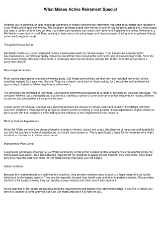 Why you Should Live in Retirement Community