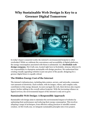 Why Sustainable Web Design Is Key to a Greener Digital Tomorrow