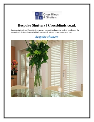 Bespoke Shutters Crossblinds.co.uk