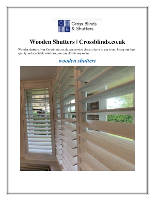Wooden Shutters Crossblinds.co.uk