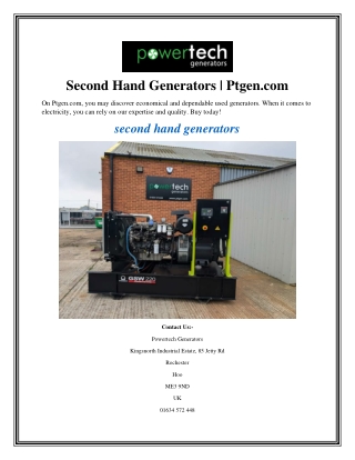 Second Hand Generators  Ptgen.com