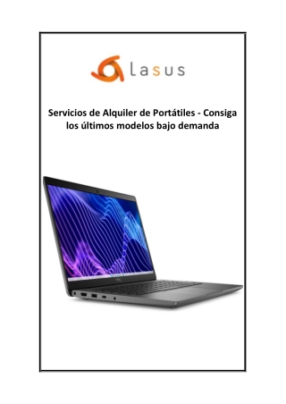 Servicios de Alquiler de Portátiles - Consiga los últimos modelos bajo demanda
