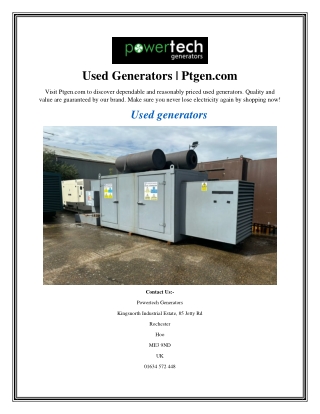 Used Generators  Ptgen.com