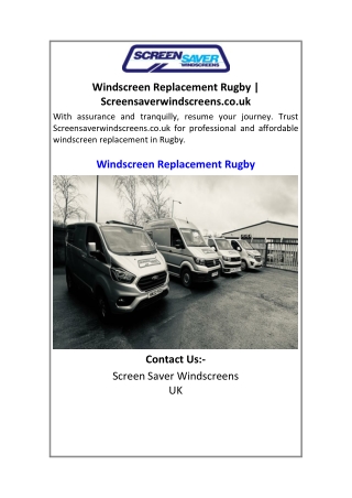 Windscreen Replacement Rugby  Screensaverwindscreens.co.uk