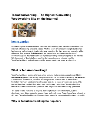 TedsWoodworking - The Highest Converting Woodworking Site on the Internet