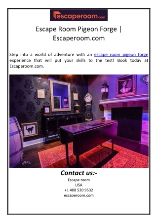 Escape Room Pigeon Forge | Escaperoom.com