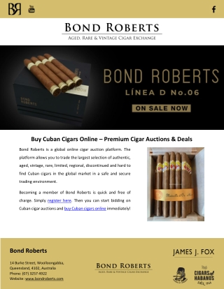 Buy Cuban Cigars Online – Premium Cigar Auctions & Deals