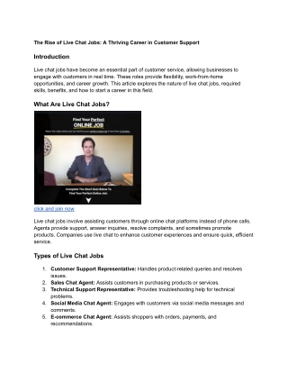 The Rise of Live Chat Jobs- A Thriving Career in Customer Support
