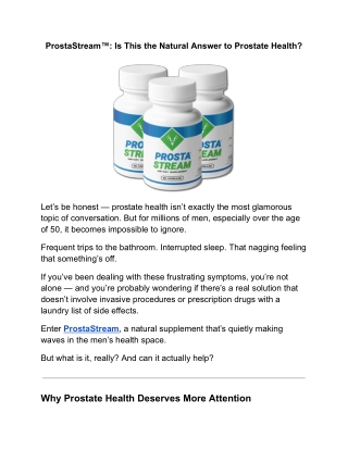 ProstaStream™_ Is This the Natural Answer to Prostate Health