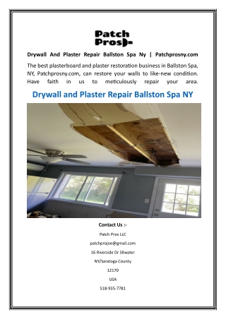 Drywall And Plaster Repair Ballston Spa Ny  Patchprosny.com