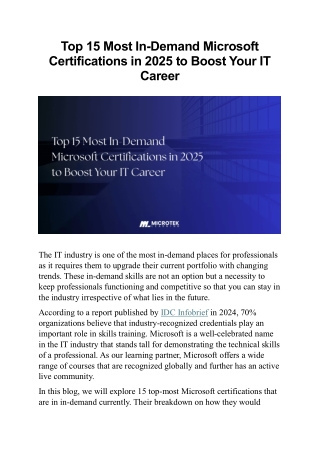 Top microsoft certification in 2025