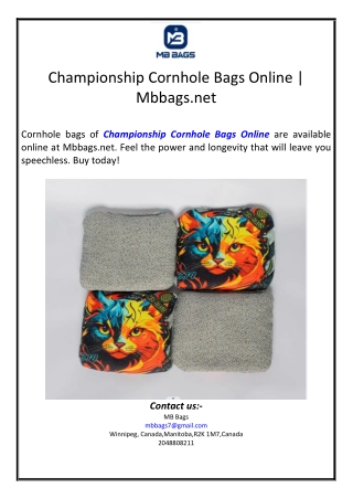 Championship Cornhole Bags Online | Mbbags.net