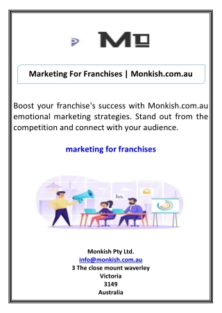 Marketing For Franchises Monkish.com.au