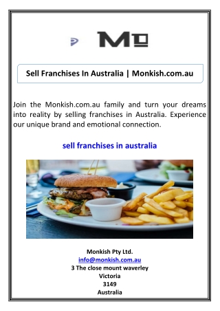 Sell Franchises In Australia Monkish.com.au