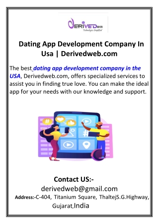 Dating App Development Company In Usa Derivedweb