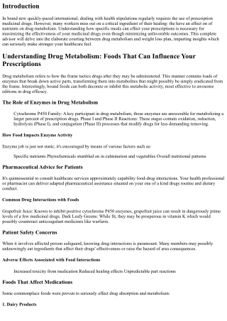 Understanding Drug Metabolism: Foods That Can Influence Your Prescriptions
