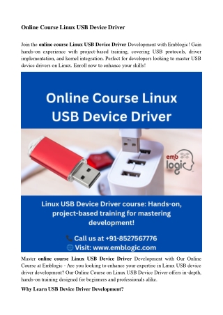 Online Course Linux USB Device Driver