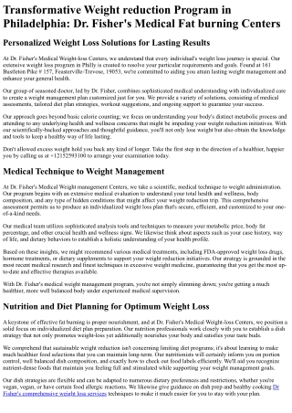 Dr Fishers Medical Weight Loss Centers