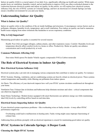 The Connection Between Electrical Systems and Indoor Air Quality