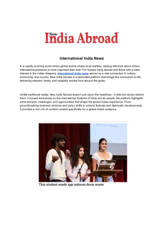 International India News by New India Abroad