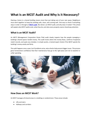 What is MCST Audit and Why is it Important