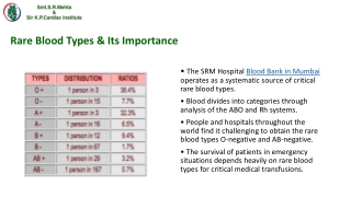 SRM Hospital's  Blood Bank In Mumbai Saving Lives with Rare Blood