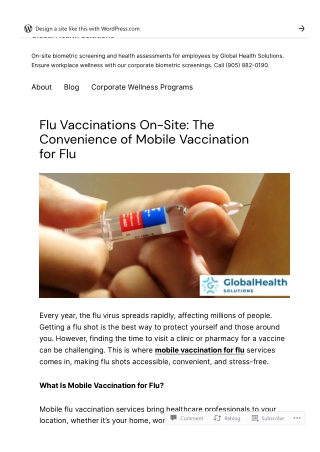 Flu Vaccinations On-Site The Convenience of Mobile Vaccination for Flu