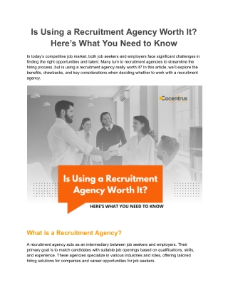 Is Using a Recruitment Agency Worth It Here’s What You Need to Know