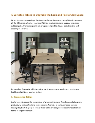 6 Versatile Tables to Upgrade the Look and Feel of Any Space