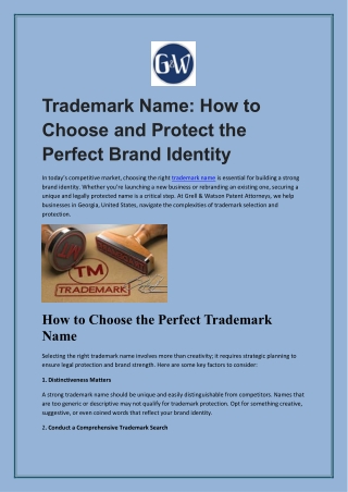 Trademark Name: How to Choose and Protect the Perfect Brand Identity