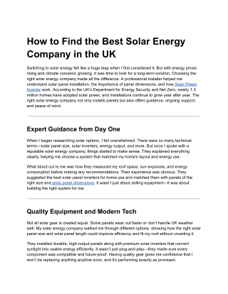 Best Solar Energy Company in the UK_ 2025