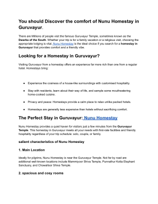 Homestayin guruvayur