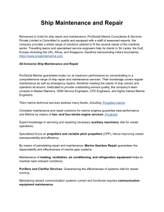 ship maintenence and repair