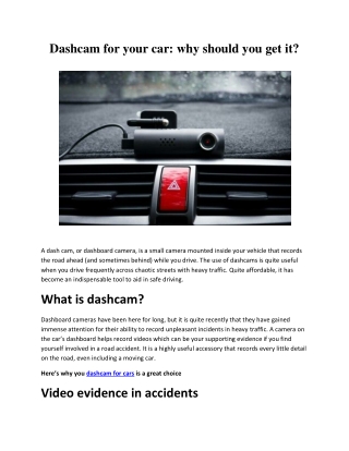 Dashcam For Cars – Rag Track