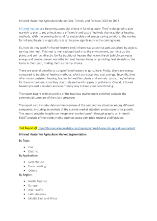 Infrared Heater for Agriculture: Market Competition & Leading Companies