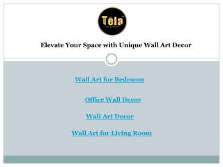 Elevate Your Space with Unique Wall Art Decor