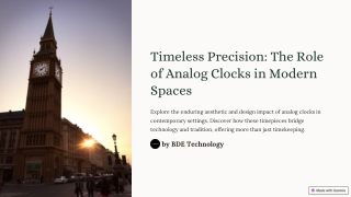 Timeless Precision: The Role of Analog Clocks in Modern Spaces