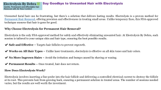 Say Goodbye to Unwanted Hair with Electrolysis