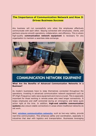 The Importance of Communication Network and How It Drives Business Success